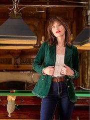 Joe Browns Green Slim Fit Lace Trim Cord Jacket - Image 1 of 9