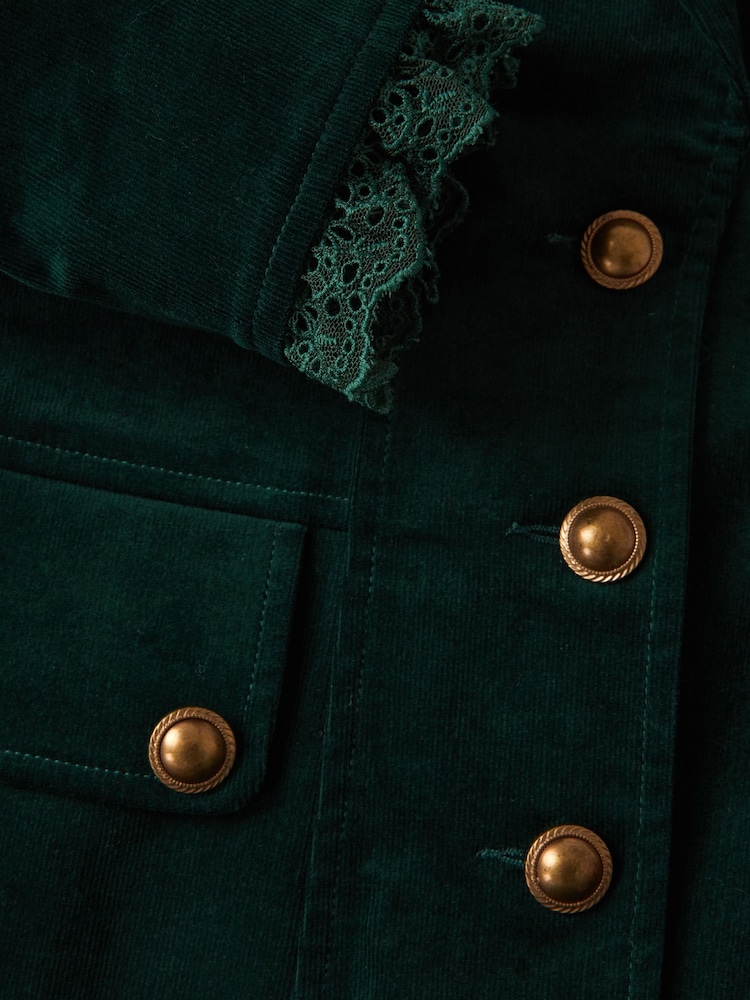 Joe Browns Green Slim Fit Lace Trim Cord Jacket - Image 9 of 9