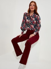 Joe Browns Red Berry Bootcut Cord Trousers - Image 2 of 8