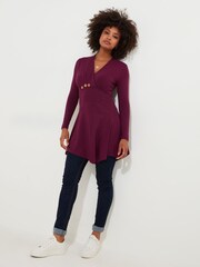 Joe Browns Purple Slim Fit Asymmetric Hem Long Sleeve Tunic - Image 3 of 6