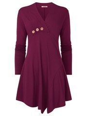 Joe Browns Purple Slim Fit Asymmetric Hem Long Sleeve Tunic - Image 5 of 6