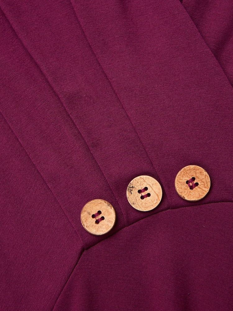 Joe Browns Purple Slim Fit Asymmetric Hem Long Sleeve Tunic - Image 6 of 6
