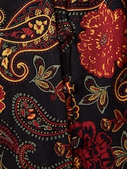 Joe Browns Brown Dark Autumn Floral Print Wide Sleeve Button Through Maxi Dress - Image 8 of 8