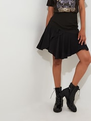 Joe Browns Black Lace Panel Asymmetric Hem Cutabout Mini Skirt - Image 3 of 6