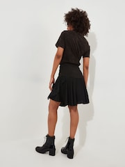 Joe Browns Black Lace Panel Asymmetric Hem Cutabout Mini Skirt - Image 4 of 6