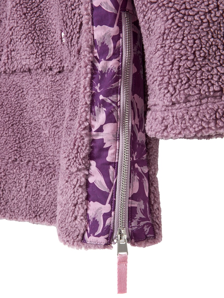 Joe Browns Purple Sloe Joes Cosy Oversized 1/2 Zip Funnel Neck Borg Fleece - Image 9 of 9