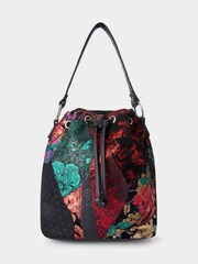 Joe Browns Black Metallic Florals Patchwork Drawstring Bag - Image 1 of 4