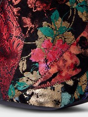 Joe Browns Black Metallic Florals Patchwork Drawstring Bag - Image 4 of 4