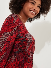 Joe Browns Orange Shirred Back Tie Waist Jersey Tunic Top - Image 4 of 6