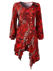 Joe Browns Orange Shirred Back Tie Waist Jersey Tunic Top - Image 5 of 6