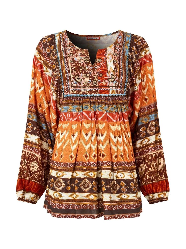 Joe Browns Orange Boho Beaded Balloon Sleeve Blouse - Image 6 of 6