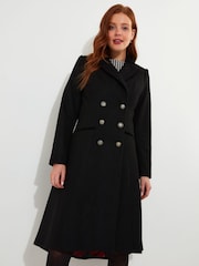 Joe Browns Black Double Breasted Long Smart Coat - Image 1 of 6