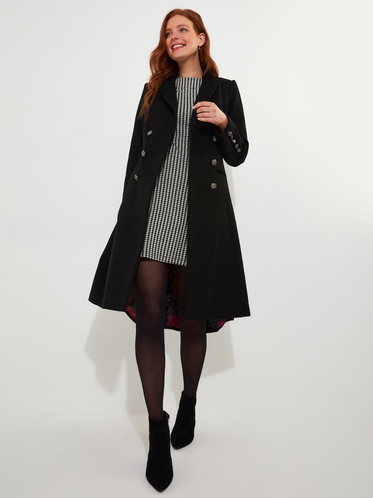 Joe Browns Black Double Breasted Long Smart Coat - Image 2 of 6