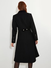 Joe Browns Black Double Breasted Long Smart Coat - Image 4 of 6