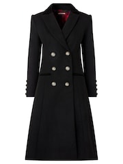 Joe Browns Black Double Breasted Long Smart Coat - Image 5 of 6