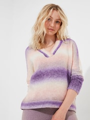 Joe Browns Oversized Sloe Joes Super Soft Ombre V-Neck Jumper - Imagen 3 de 9