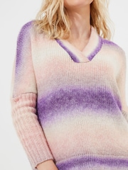 Joe Browns Oversized Sloe Joes Super Soft Ombre V-Neck Jumper - Imagen 6 de 9