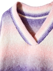 Joe Browns Oversized Sloe Joes Super Soft Ombre V-Neck Jumper - Imagen 8 de 9