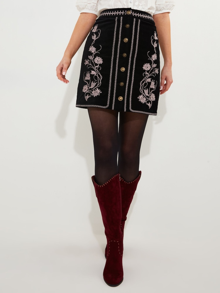 Joe Browns Floral Embroidered A-Line Mini Skirt - Bild 1 von 7 Joe Browns Floral Embroidered A-Line Mini Skirt - Bild 1 von 7