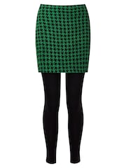 Joe Browns Green Dogtooth Check 2-In-1 Skirted Leggings - Image 5 of 6