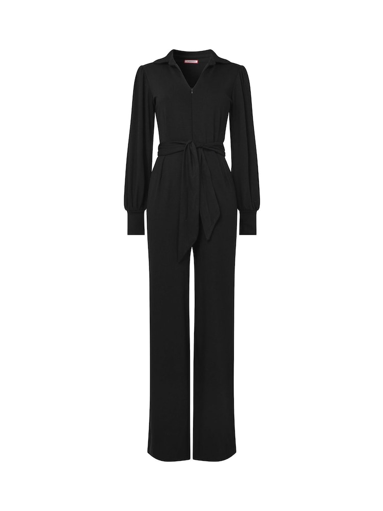 Joe Browns Black Collared Zip Front Straight Leg Jersey Jumpsuit - Image 5 of 5
