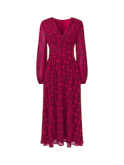 Joe Browns Pink Bold V-Neck Geometric Print Midi Dress - Image 5 of 6