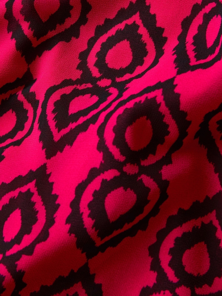 Joe Browns Pink Bold V-Neck Geometric Print Midi Dress - Image 6 of 6