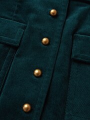 Joe Browns Green Button Front Stretch Cord A-Line Skirt - Image 3 of 5