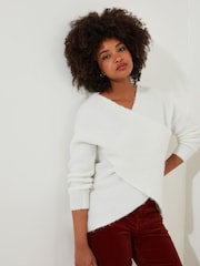 Joe Browns Cream Oversized Slouchy Wrap Jumper - Image 1 of 5