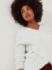 Joe Browns Cream Oversized Slouchy Wrap Jumper - Image 2 of 5