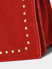 Joe Browns Red Studded Cross-Body Flap Front Suede Mini Bag - Image 3 of 4