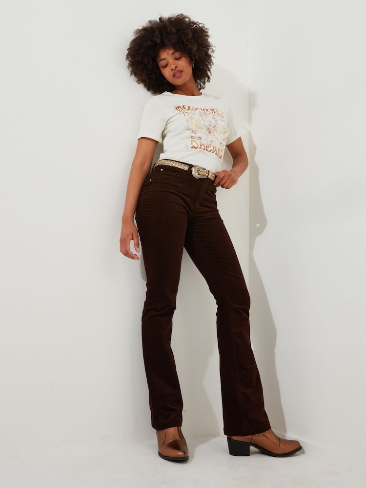 Joe Browns Brown Chocolate Bootcut Moleskin Trousers - Image 1 of 5