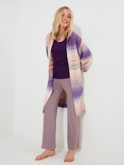 Joe Browns Natural Sloe Joes Cosy Ombre Pointelle Longline Cardigan - Image 2 of 9