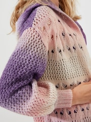 Joe Browns Natural Sloe Joes Cosy Ombre Pointelle Longline Cardigan - Image 5 of 9