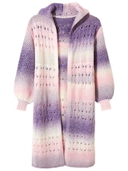 Joe Browns Natural Sloe Joes Cosy Ombre Pointelle Longline Cardigan - Image 7 of 9