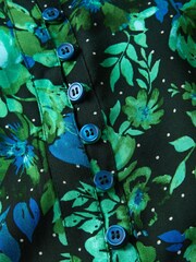 Joe Browns Green Cobalt Floral Frilly Mini Tunic Dress - Image 5 of 6