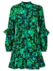 Joe Browns Green Cobalt Floral Frilly Mini Tunic Dress - Image 6 of 6