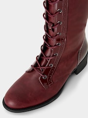 Joe Browns Red Long Lace Up Riding Boots - Image 4 of 4