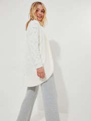 Joe Browns White Oversized Sloe Joes Slouchy Cardigan - Image 3 of 8