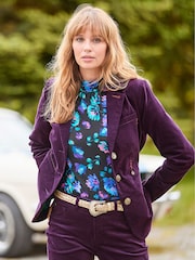 Joe Browns Purple Stitch Detail Moleskin Velvet Jacket - Image 1 of 10