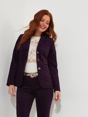 Joe Browns Purple Stitch Detail Moleskin Velvet Jacket - Image 2 of 10