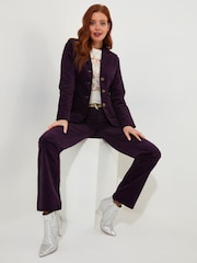 Joe Browns Purple Stitch Detail Moleskin Velvet Jacket - Image 3 of 10