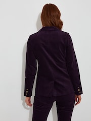 Joe Browns Purple Stitch Detail Moleskin Velvet Jacket - Image 4 of 10