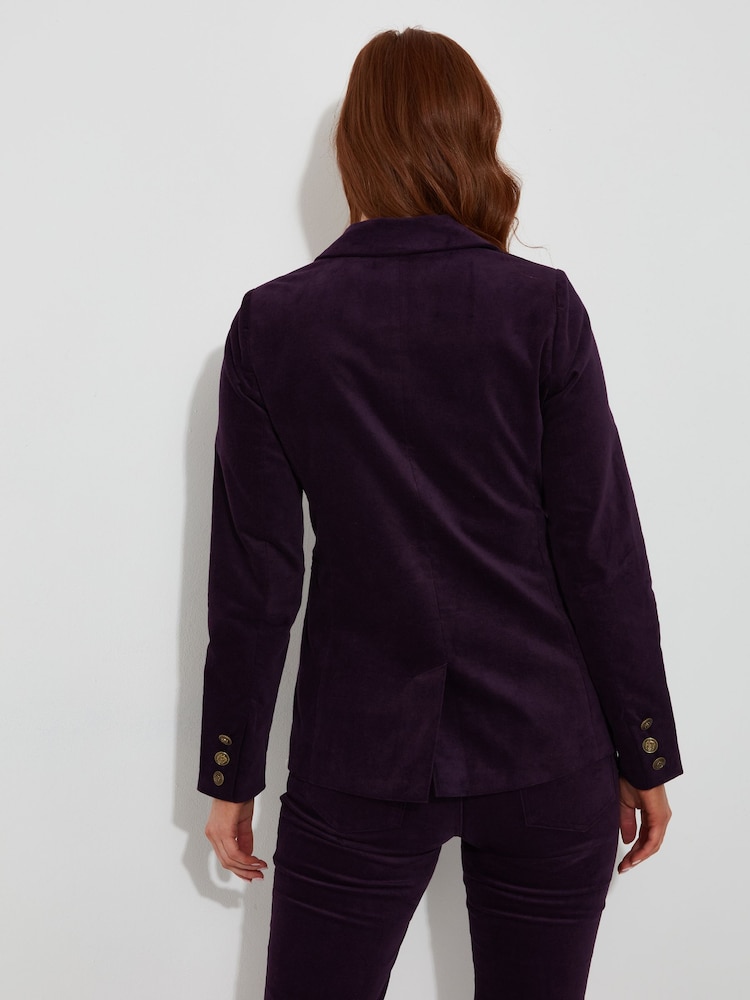 Joe Browns Purple Stitch Detail Moleskin Velvet Jacket - Image 4 of 10