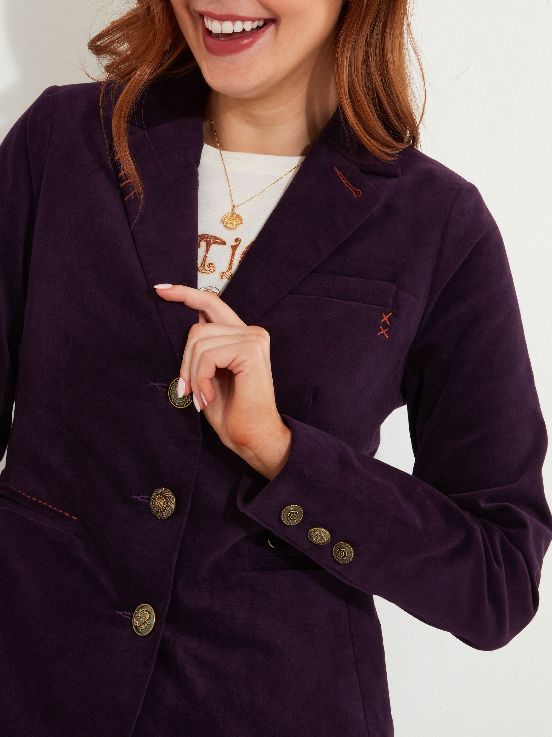 Buy Joe Browns Purple Stitch Detail Moleskin Velvet Jacket
