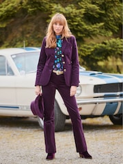Joe Browns Purple Stitch Detail Moleskin Velvet Jacket - Image 6 of 10