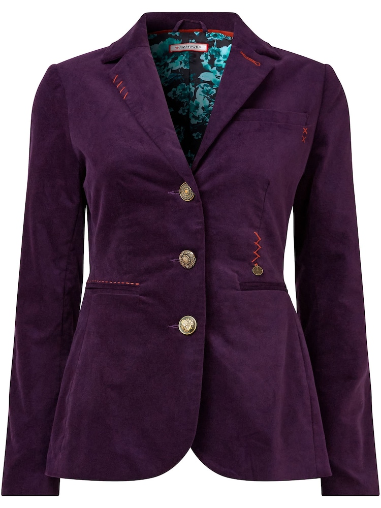 Joe Browns Purple Stitch Detail Moleskin Velvet Jacket - Image 7 of 10
