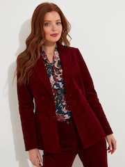 Joe Browns Red Double Breasted Cord Jacket - Image 4 of 7
