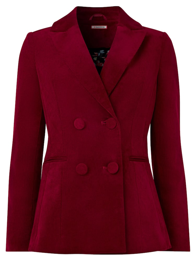 Joe Browns Red Double Breasted Cord Jacket - Image 7 of 7