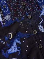 Joe Browns Blue Mini Mystical Sheer Sleeve Button Through Tunic Dress - Image 6 of 7